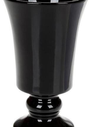 Ваза керамічна "кубок" 20.2 см, чорна красива ваза для квітів