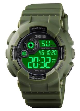 Мужские наручные спортивные часы skmei 1583 (зеленый с черным) стильные наручные часы для мужчин