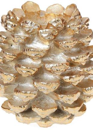 Декоративный подсвечник "золотая шишка" 18х18х18.5см, на 1 свечу красивый подсвечник