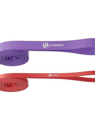 Гумові петлі для тренувань u-powex up_1072 power band набір 2 шт. red/purple (4,5-39kg) trn