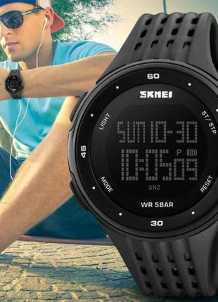 Чоловічий спортивний годинник skmei 1219 black