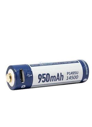 Акумулятор keeppower p1495u 14500 3.6 v 950 mah microusb (синій з білим)