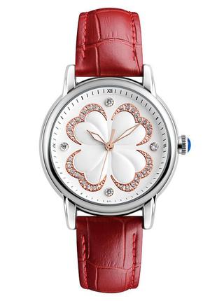 Класичний жіночий годинник skmei 9159 elegant (червоний)