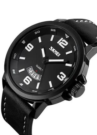 Мужские классические наручные часы skmei 9115 черный с черным стильные наручные часы для мужчин