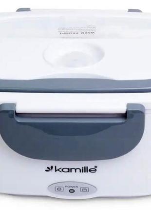 Ланчбокс kamille snack 450 мл + 650 мл з підігрівом (220v), сірий лоток контейнер для їжі