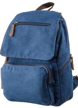 Компактный женский текстильный рюкзак vintage 20197 синий стильный практичный рюкзак
