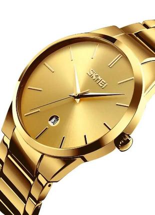 Чоловічий наручний годинник skmei 9140 золотистий