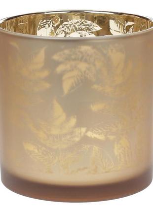 Підсвічник скляний "листя" 15х15 см, коричневий гарний свічник