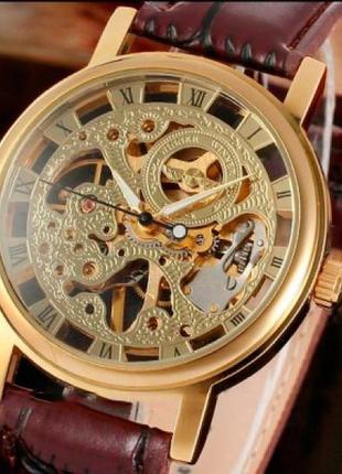 Мужские часы winner gold стильные наручные часы для мужчин