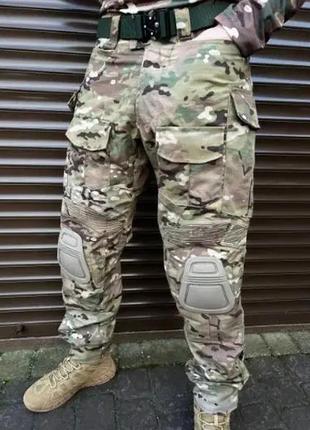 Чоловічі тактичні штани g3 з наколінниками ріп-стоп (мультикам) l