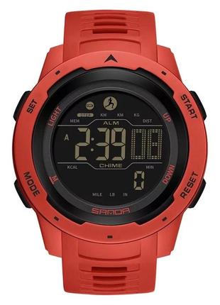 Мужские наручные спортивные часы sanda красный стильные наручные часы для мужчин