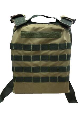 Плитоноска тактическая со стропами molle под плиты 25х30 со смягчающими подушками (хаки) trn