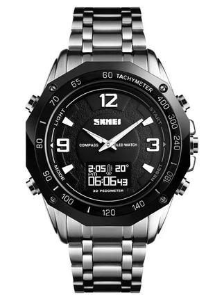 Мужские спортивные часы с компасом skmei 1464 kompass pro (серебристый) стильные наручные часы для мужчин
