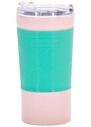 Термокухоль kamille franjo 380 мл з tpr-вставкою міні термос термо-кухоль