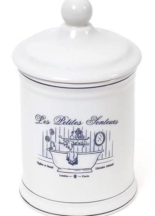 Ємність le bain silver ø10.5х18.5 см для гігієнічного приладдя, порцеляна trn