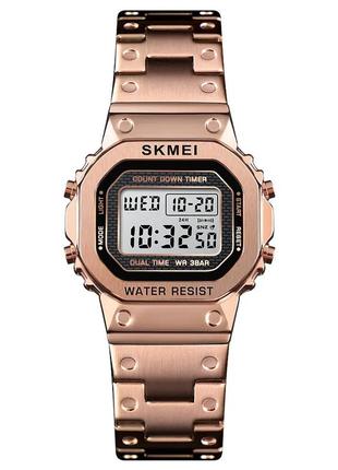 Женские спортивные часы skmei 1433 singapore розовое золото стильные наручные часы для женщин