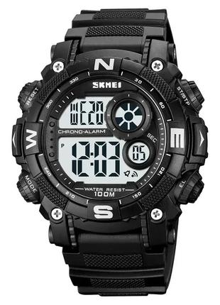 Мужские наручные кварцевые часы skmei 1887 (черный с белым циферблатом) стильные наручные часы для мужчин