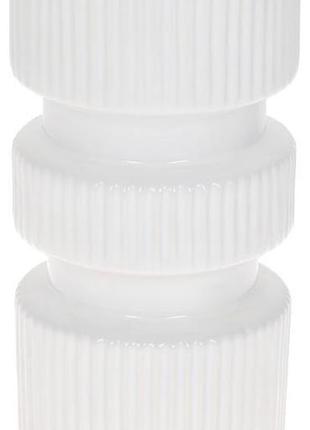 Ваза керамічна "stone flower" 11x11x20.5 см, білий глянець красива ваза для квітів