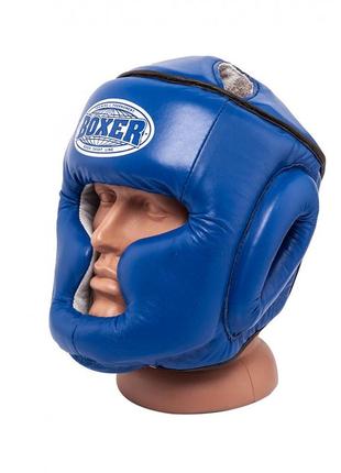 Шлем тренировочный карате boxer элит l кожвинил 0,8 мм синий шлем для бокса