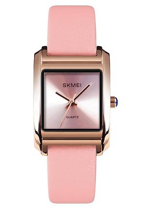 Женские классические часы skmei 1432 (розовые) стильные наручные часы для мужчин