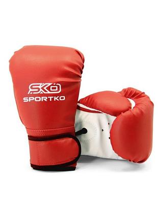 Перчатки боксерские 10 oz sportko 12 – 16 лет цвет красный перчатки для бокса