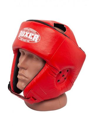 Шолом карате boxer l шкірвініл 0,6 мм червоний шолом для боксу