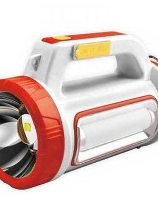 Фонарь с солнечной панелью d5158 (lm + 3хcob) + powerbank + microusb (3+2режима) красный trn