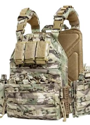 Плитоноска yakeda (без плит) + підсумки + швидкознімна + бічні кишені під плити (мультикам)