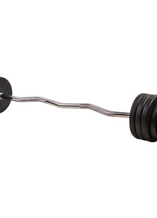 Штанга наборная стальная ivn 49 кг w-образный гриф спортивный тренажер штанга