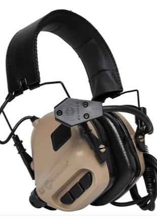 Тактические активные наушники earmor м32 fg койот наушники для военных