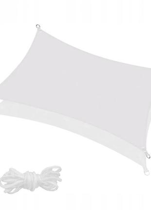 Тент-парус тіньовий для дому, саду та туризму springos 4 x 2 м sn1037 light grey trn