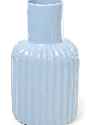 Керамічна ваза stone flower 19 см блакитна красива ваза для квітів