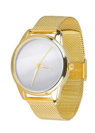 Часы ziz минимализм на металлическом браслете  (золото) оригинальные наручные часы