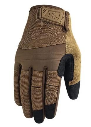 Перчатки полнопалые с защитой на липучке fqtacmi005 песочный, xl перчатки для военных тактические