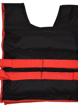 Жилет обременительный champion 16 кг черно-красный, фиксированный вес жилет утяжелитель