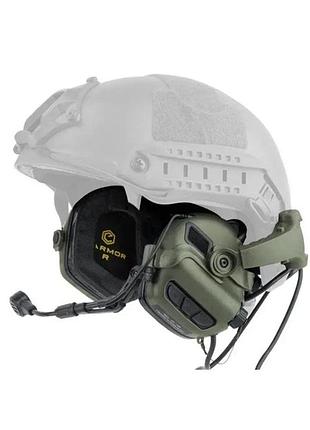Тактические активные наушники с микрофоном earmor m32x mark3 (оливковый) наушники для военных