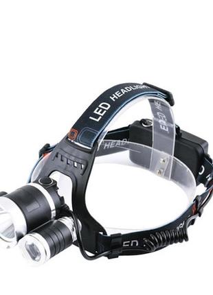 Фонарик мощный налобный police bl6633 t6+2xpe trn