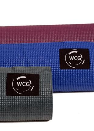 Килимок для йоги та фітнесу (йога мат) wcg m6 синій trn