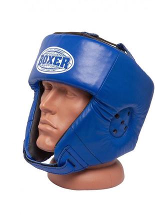 Шлем боксерский boxer l кожвинил 0,6 мм синий шлем для бокса