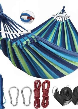 Двомісний гамак із планкою summer зелений xxl 200х150 wcg