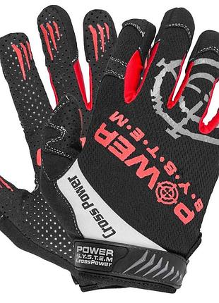 Перчатки для кроссфита с длинным пальцем power system ps-2860 cross power black/red s фитнесные перчатки