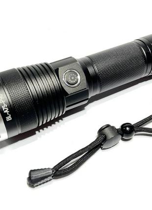 Ручний ліхтар bl-a75-p90 zoom + type-c + 26650 (3xaaa) 5 режимів