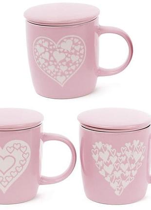 Кухоль-заварник shabby chic "серце" 370 мл з керамічним фільтром кухоль для заварювання чаю