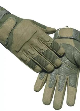Перчатки защитные полнопалые на липучке fq16s003 оливковый, l перчатки для военных тактические