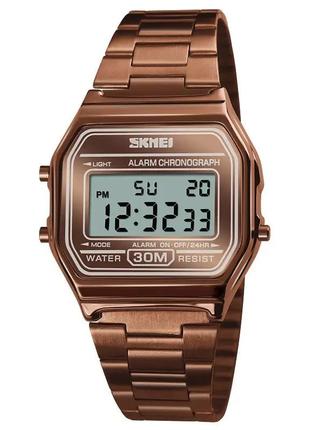 Наручные мужские часы skmei 1123 коричневый стильные наручные часы для мужчин
