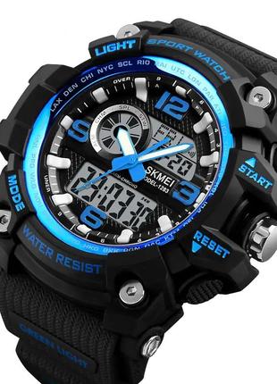 Мужские наручные часы skmei disel 1283 (черный с синим) стильные наручные часы для мужчин