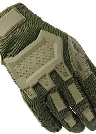 Перчатки полнопалые с защитой на липучке fq16sdf0207 оливковый, xl перчатки для военных тактические