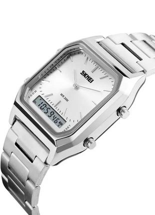 Наручний чоловічий годинник skmei 1220 tango сріблисті