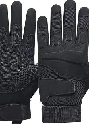 Перчатки защитные полнопалые на липучке fq16s003 черный, m перчатки для военных тактические