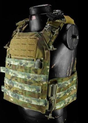 Тактическая плитоноска жилет с быстрым сбросом cordura 1000d с irr обработкой (без плит) мультикам trn